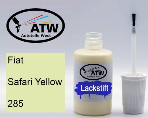 Fiat, Safari Yellow, 285: 20ml Lackstift, von ATW Autoteile West.